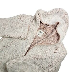 PINK Victoria's Secret‎ Sherpa Fleece Hooded Cardigan Jacket Blush Pink Size M/L